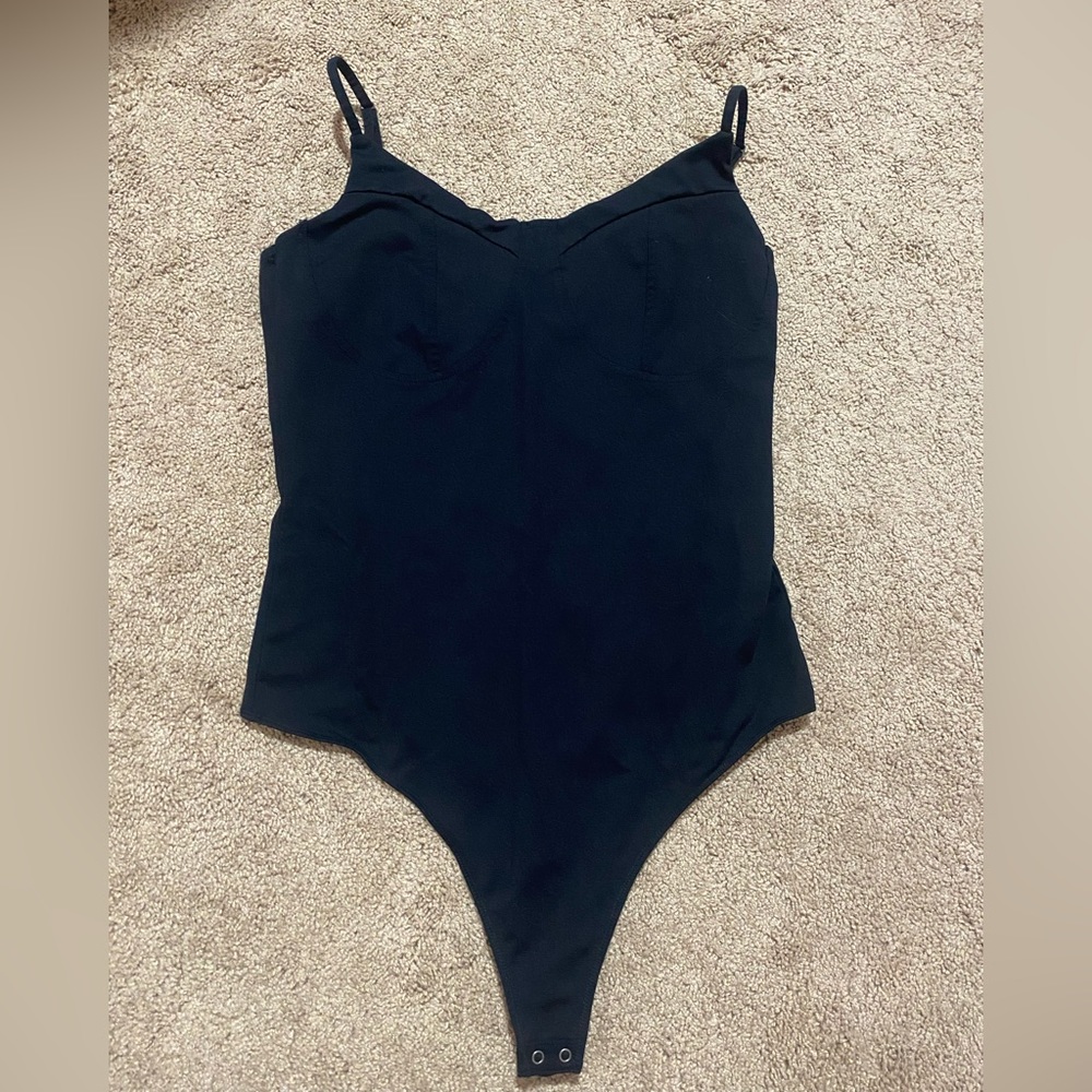 Abercrombie bustier bodysuit in black